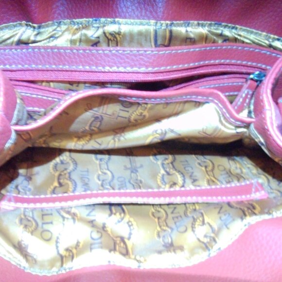 Tignanello Red Leather handbag- dbl strap- 12x8x5 - Picture 5 of 5